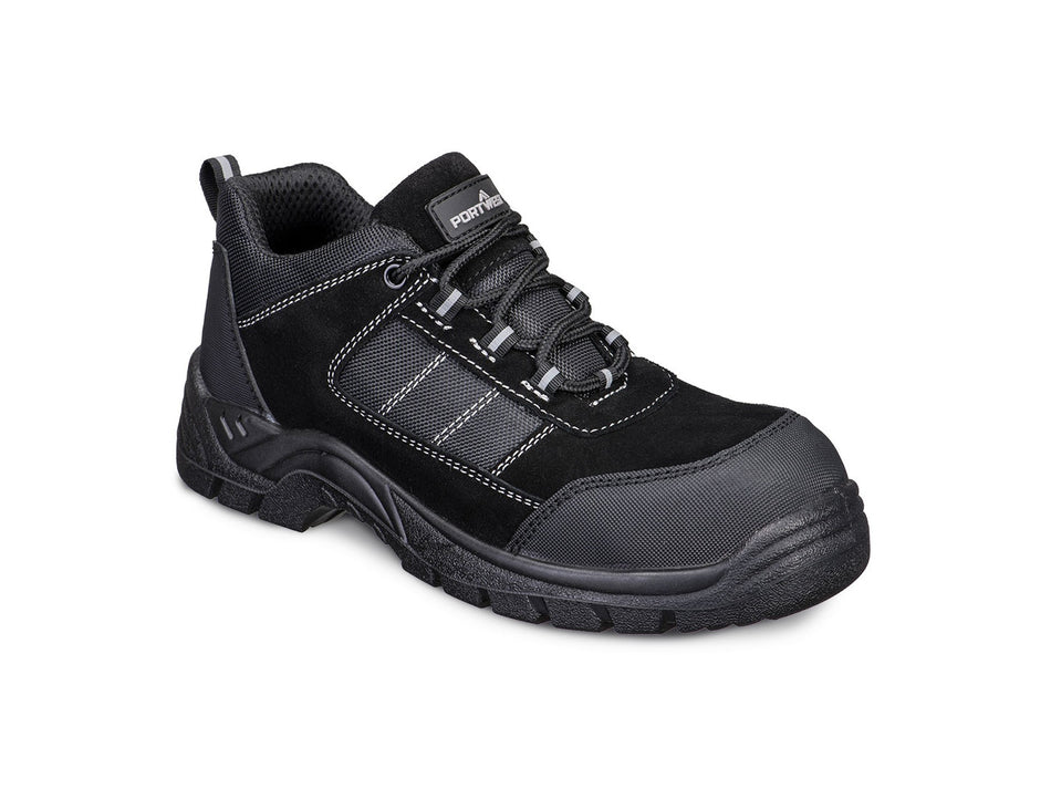Portwest Safety Low Shoe S1 SR FO, Textile & Suede, Metal-Free Composite Toecap & Toe Bumper – FC24