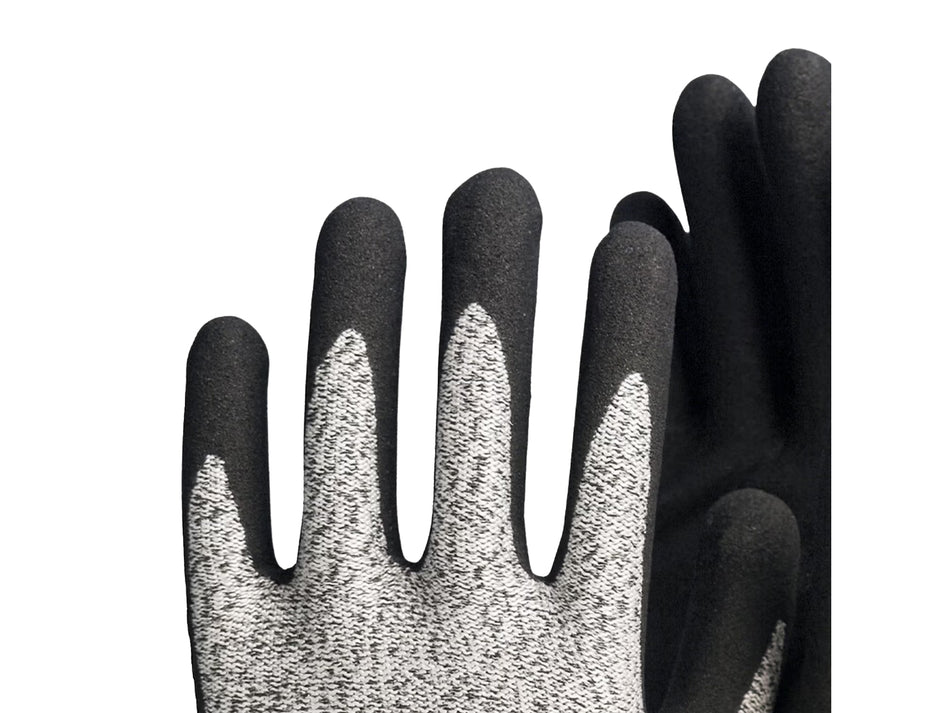 HONERRSAFE Schnittschutzhandschuhe, 1 Paar, Level F, Sandy Nitrilbeschichtung, 13-Gauge HPPE – PE-108 A6
