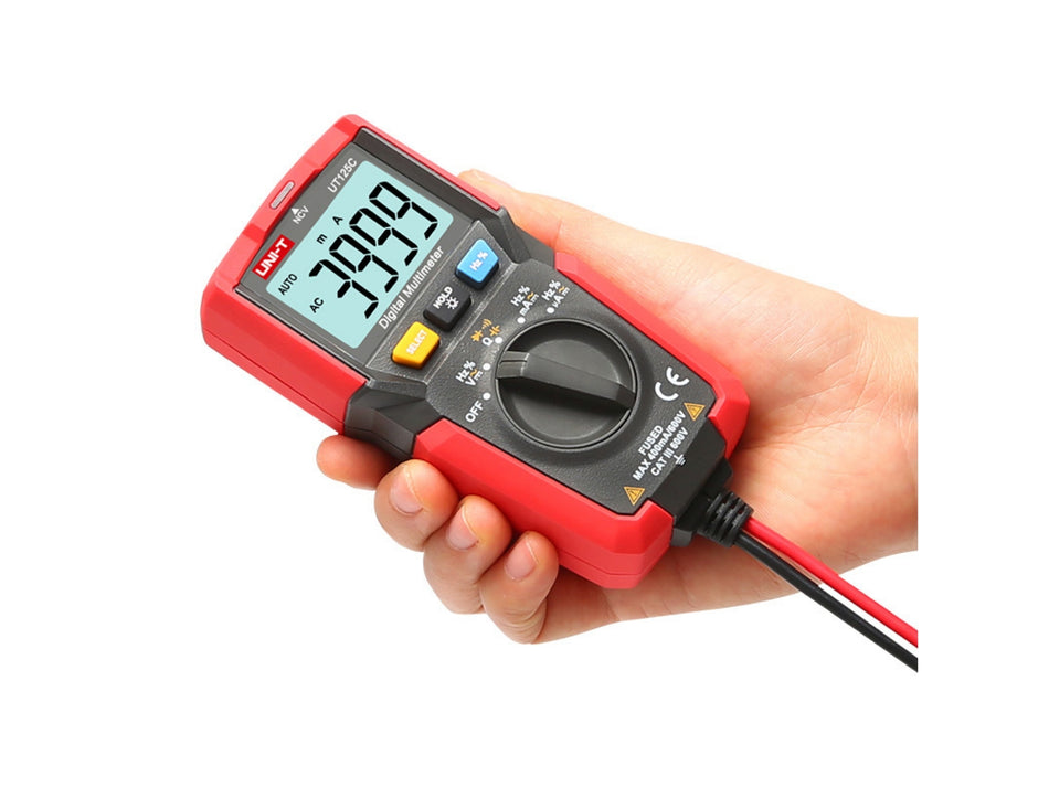 UNI-T Pocket Digital Multimeter, 4000 Counts, 600 V, 400 mA, NCV & Capacitance – UT125C