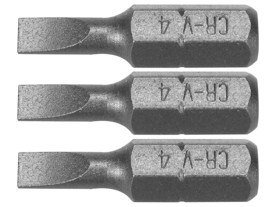 1/4 ZOLL FLACHSCHLITZ-SCHRAUBENDREHERBITS 25MM 4MM 3 STÜCK