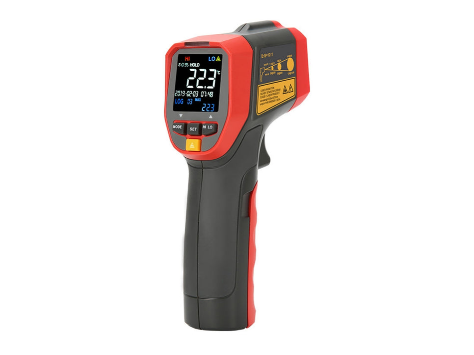 UNI-T infravörös hőmérő, -32–600 °C, 12:1 D:T, gyűrűlézer – UT301C+