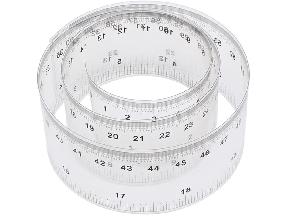 PERIPLUS Flexibles Folien-Messband, 2 m, 0,1 mm Teilung, transparentes PET