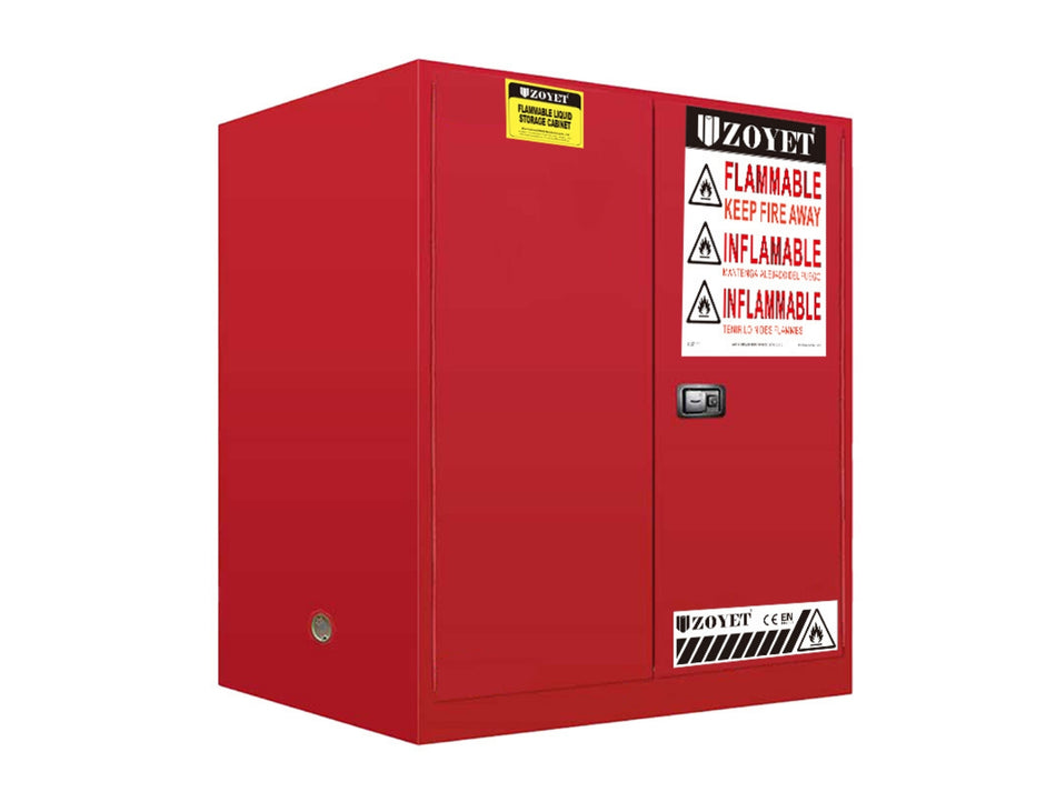FLAMMABLE LIQUID & CHEMICAL SAFETY STORAGE CABINET 23GAL/87L - YELLOW/RED/BLUE
