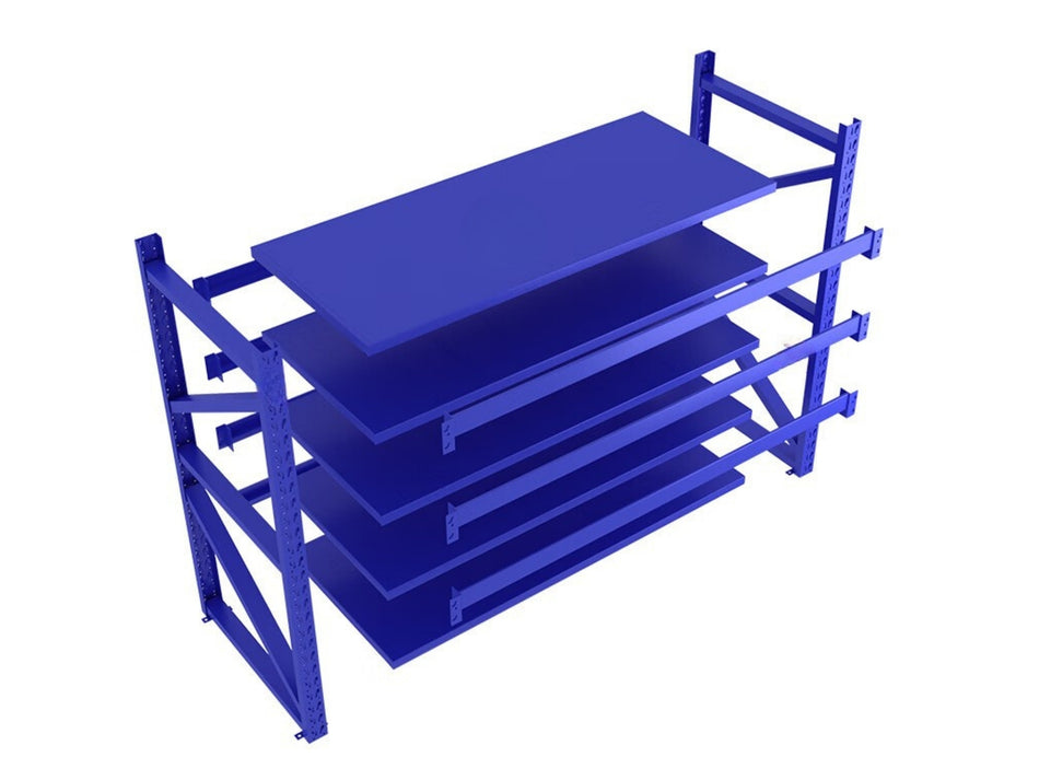 PERIPLUS Storage Shelving Unit, 4-Tier, 2000 × 600 × 2000 mm, 380 kg/Shelf, Cold-Rolled Steel, Tool-Free Clip-In