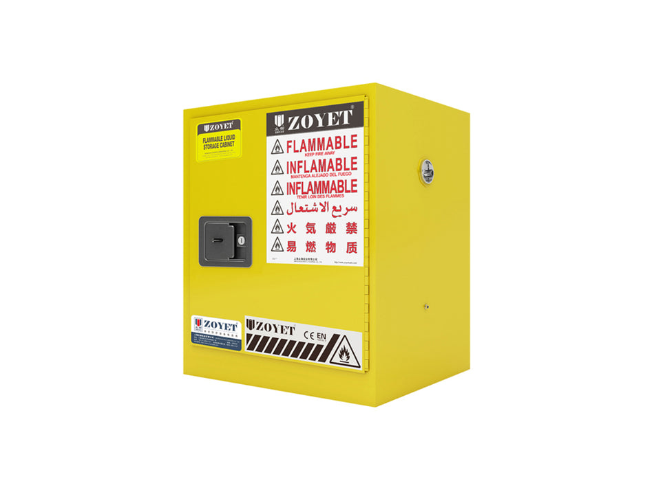 FLAMMABLE LIQUID & CHEMICAL SAFETY STORAGE CABINET 4GAL/15L - YELLOW/RED/BLUE