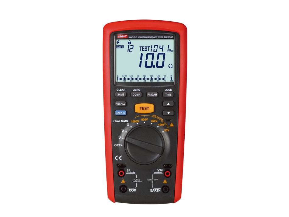 UNI-T True RMS Insulation Resistance Tester, 50-1000 V, 20 GΩ, PI & DAR – UT505A