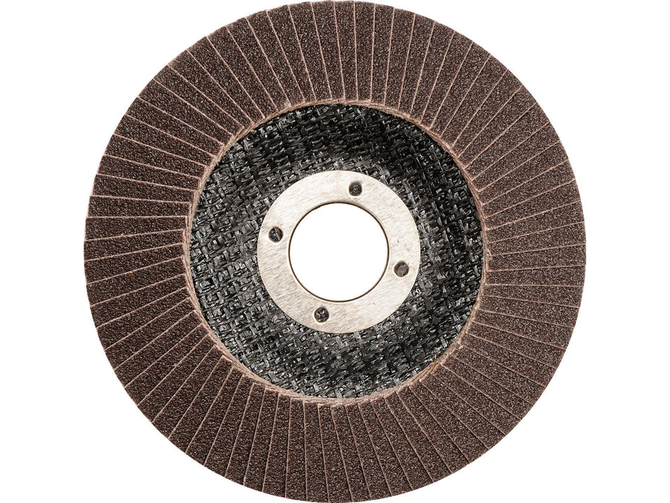 YATO Depressed Flap Disc, 125 mm, Epoxy-Bonded for Wood, Metals and Plastics, P36-P120