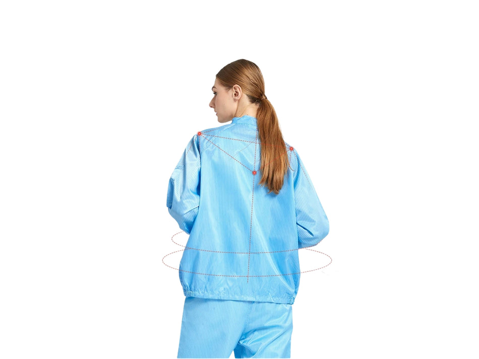 ANTISTATIC TWO-PIECE SUIT WITH CONDUCTIVE STRIPES