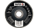 YATO Depressed Flap Disc, 125 mm, Epoxy-Bonded for Wood, Metals and Plastics, P36-P120