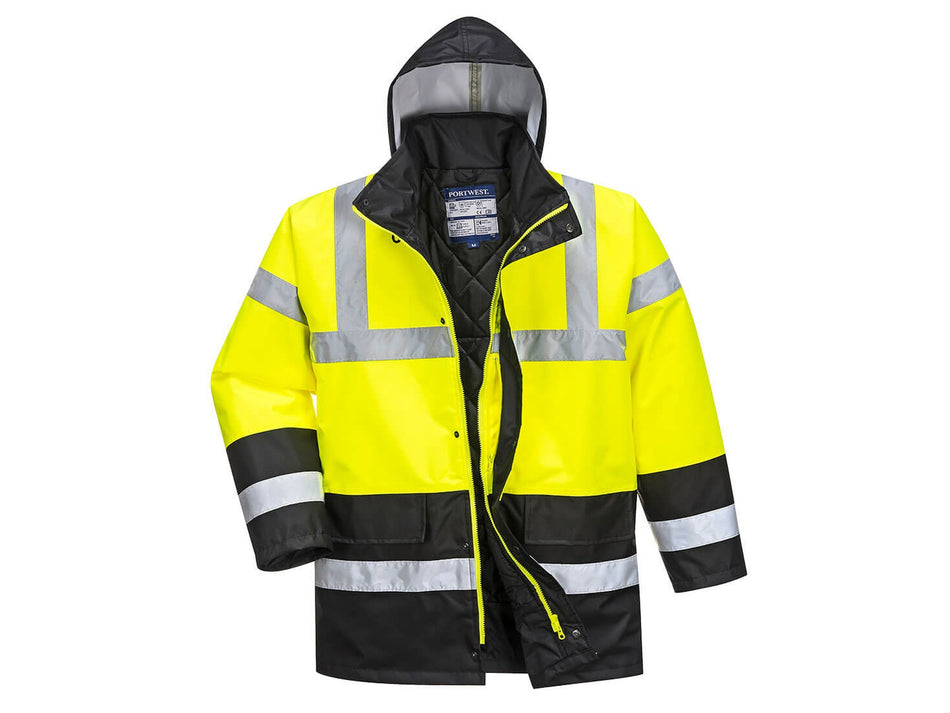 Portwest Warnschutz-Kontrast-Winter-Verkehrsjacke, verbesserte Sichtbarkeit, für den Einsatz bei jedem Wetter – S466