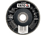 YATO Depressed Flap Disc, 125 mm, Epoxy-Bonded for Wood, Metals and Plastics, P36-P120
