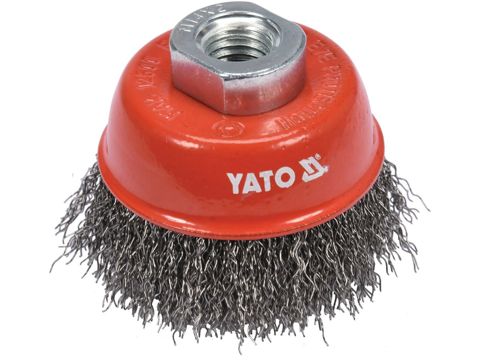 YATO Kefe, rozsdamentes acél (INOX) hullámos drót, 65 mm, M14 menet – YT-47658