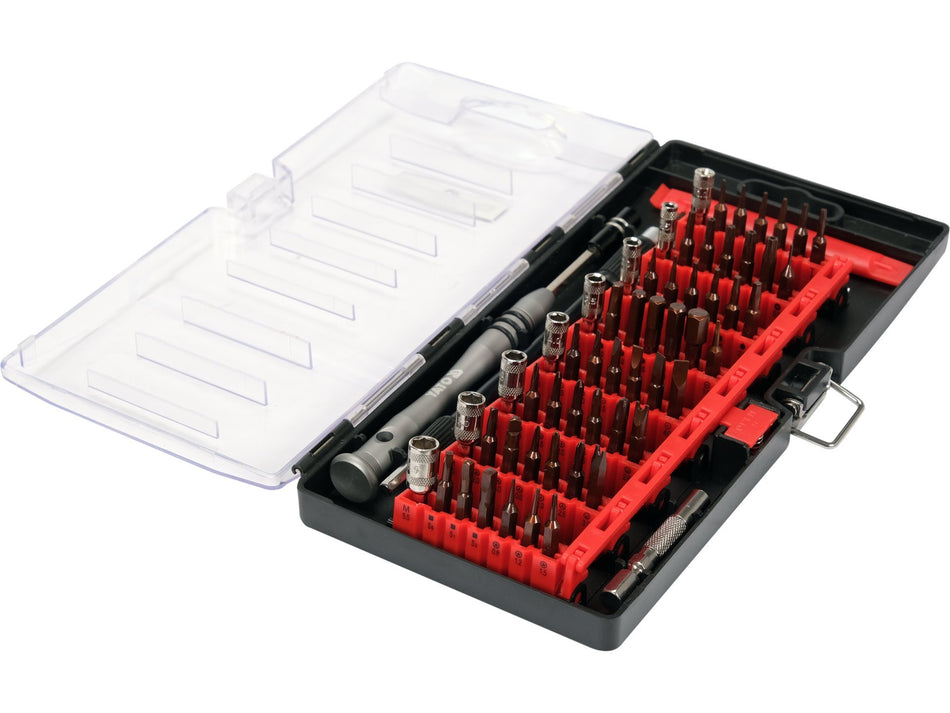 YATO Mobile Phone Repair Tool Set, 61 pcs, Aluminium Handle, for Smartphones and Tablets - YT-25760