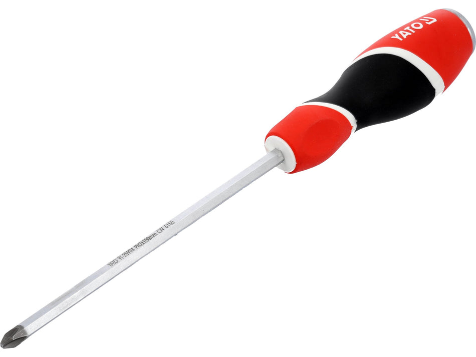 YATO Go-Through Phillips Screwdriver, PH2, CrV 6150 Steel, for Hard Assembly Work, 100/150 mm