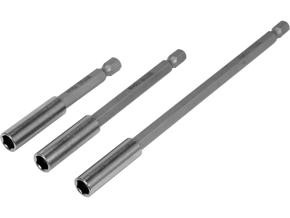 3 TLG. BOHRFUTTER SCHRAUBERBIT-HALTER-SET 75MM, 100MM & 150MM