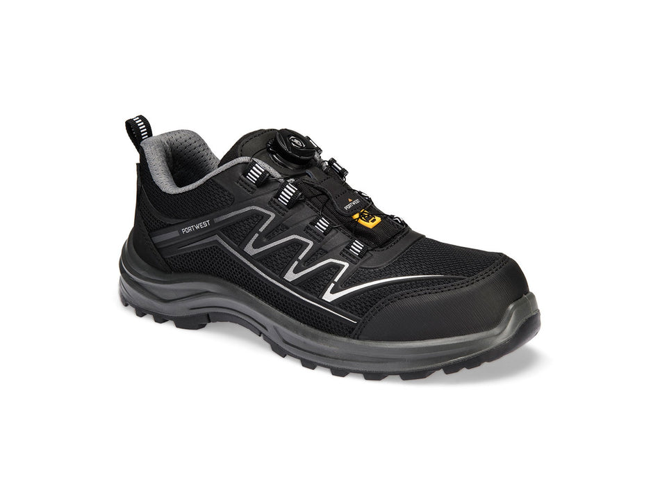 Portwest Safety Trainer S1PS ESD SR FO with Composite Toecap, Textile Midsole & KPU/Mesh Upper – FT32