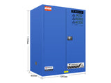 FLAMMABLE LIQUID & CHEMICAL SAFETY STORAGE CABINET RED/YELLOW/BLUE
