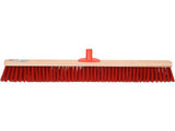 VOREL Street Broom, Wooden Head with Hard Plastic Bristles, for Indoor and Outdoor Sweeping