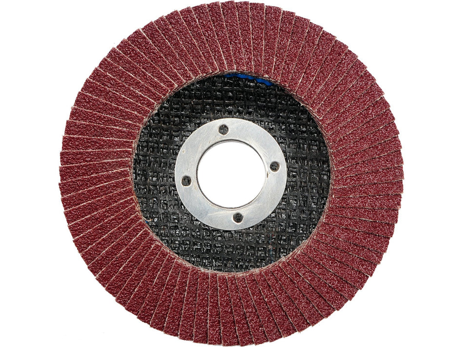 VOREL Flap Disc, 115 mm, Epoxy Resin-Bonded for Wood, Metals and Plastics, P40-P120