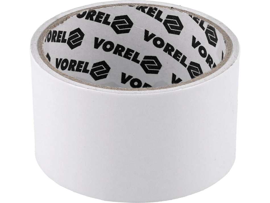 VOREL Double-Sided Tape, 50 mm, White PP, Length 5/10/25 m