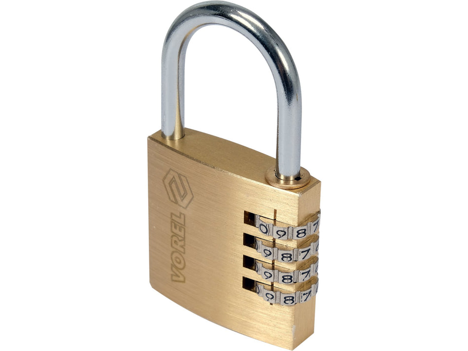 VOREL 4-Digit Combination Padlock, 40/50 mm Body
