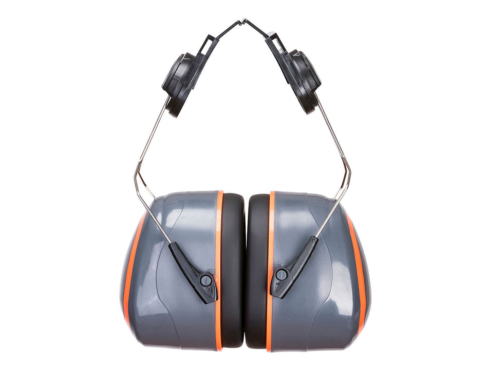 Portwest HV Extreme Kapselgehörschutz für Helme, High-Clip-On, Zwei-Punkt-Aufhängung, Grau/Orange – PW62