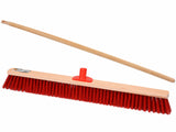 Illustrative composition of VOREL 800 mm street broom head and 150 cm beech wood handle, supplied together; components not shown to scale