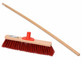 Illustrative composition of VOREL 400 mm street broom head and 150 cm beech wood handle, supplied together; components not shown to scale